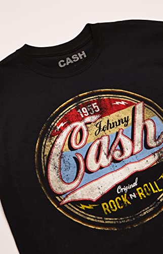 Johnny Cash Original Rock and Roll - Camiseta para Hombre, Color Negro - Negro - Large
