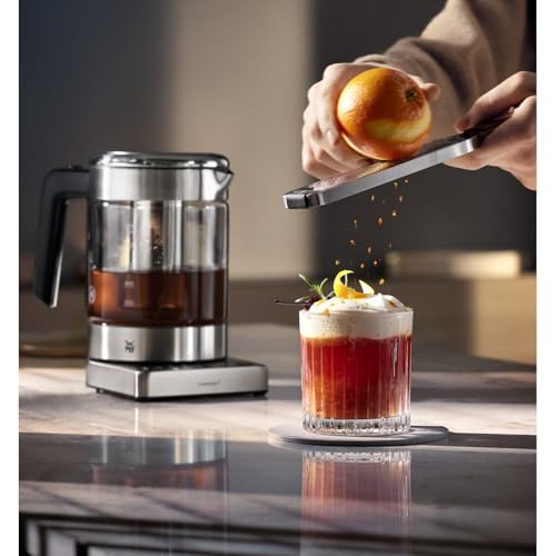 Foto von WMF Küchenminis 2 in 1 Vario Wasserkocher mit Temperatureinstellung, 1,0l, 1900 W, Teekocher Glas mit Teebeutelhalter und Sieb