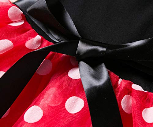 Image of Nileafes Girls Princess Mini Mouse Costume Toddler Birthday Party Fancy Dress Up