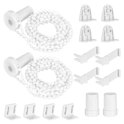 Tenbrachian 2 Sets for Klemmfix Roller Blind Fittings 17mm, Plastic Curtain Roller Blind Brackets Side Fittings Spares Replacement Repair Kit, Blind Accessories Parts
