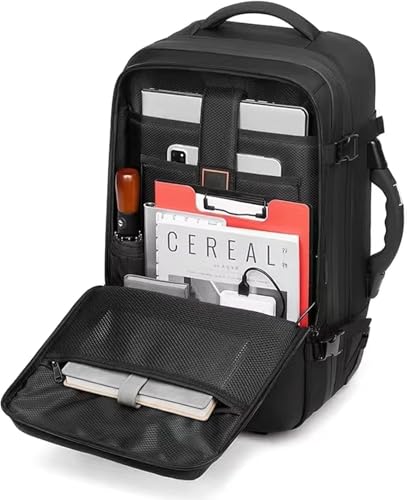 60L Vacuum Compression Backpack with Wheels Expandable Men Waterproof Carry On Luggage Travel Backpacks 17 inch Laptop Backpack Flight Approved(With Pump)3