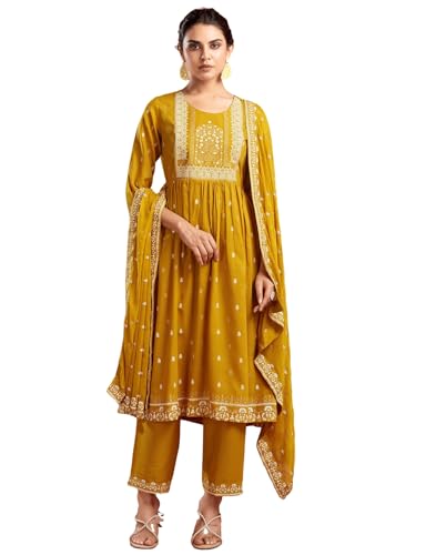 Image of SIRIL Women's Rayon Viscose Printed Kurta Pant with Dupatta Set