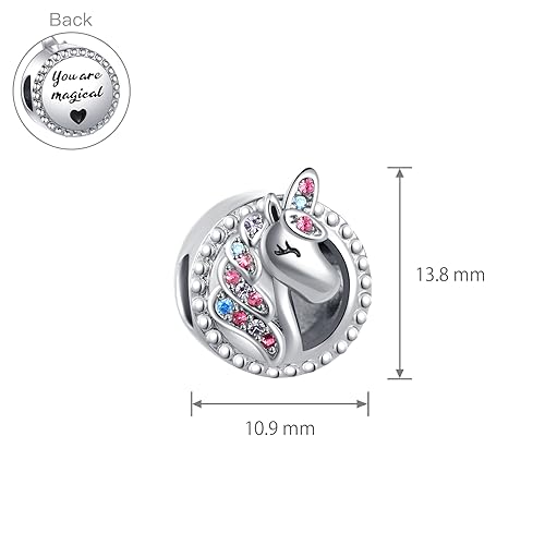 Charm compatible con pulsera Pandora de unicornio y sirena mística 6