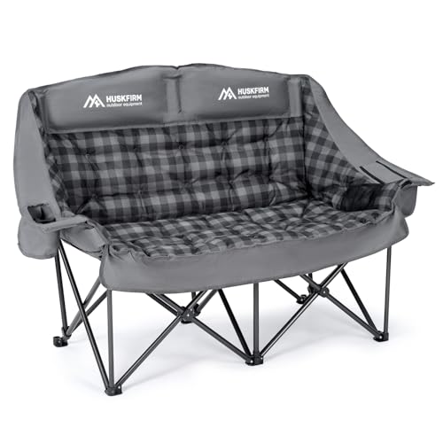 Huskfirm Padded Double Camping Chair High Back 2 Person...