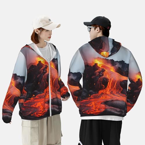 Chaqueta para hombre con protección solar UPF 50+ roja miniatura 2