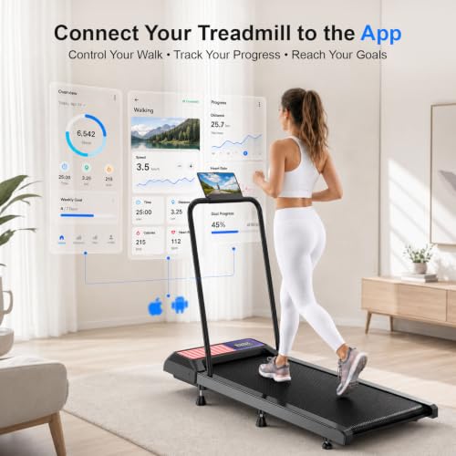 Image of Walking Treadmill Pad with 0-8% Incline,2.5HP Walking Treadmill Mat for Home & Office,Portable Treadmill with Handle Bar