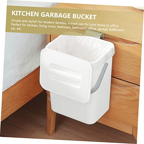 Caneca de basura colgante rectangular para cocina blanca miniatura 2