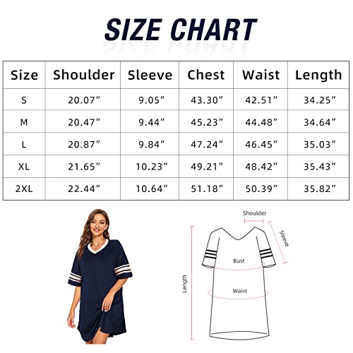 Camisolas de algodão para mulheres Camisas noturnas casuais para mulheres Pijamas Camisas de manga c