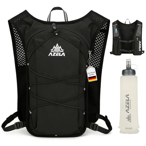 Damen Fahrradrucksack 5L, Atmungsaktiv Ultraleichter Laufrucksack mit 500ML Trinkblase &