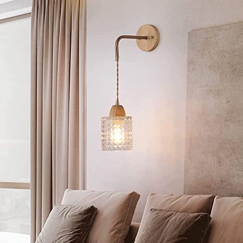 Lámparas de pared ajustables de madera E27 WQHPLMD para decoración interior en dormitorios modernos 2