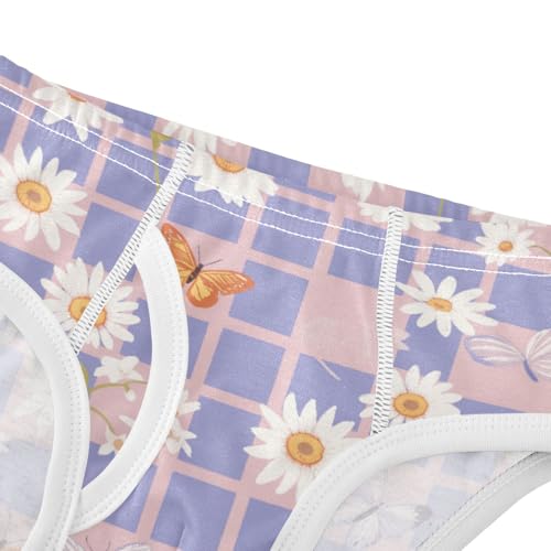 Wusikd Checkered Butterflies Boys' Underwear Cotton Daisies Boys Briefs Soft Toddler Underwear 2T4