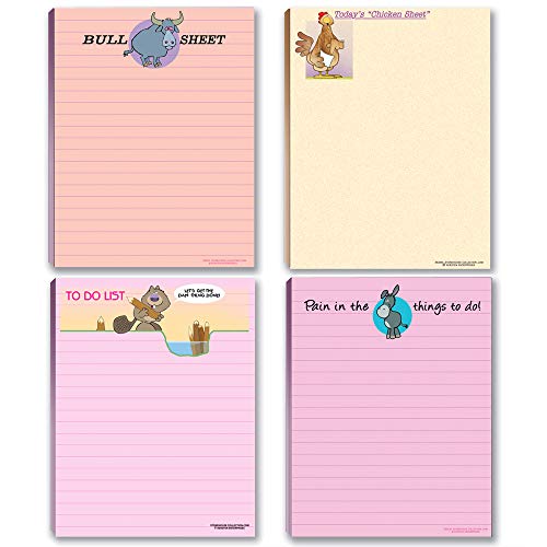 Image of Stonehouse Collection 4 Funny Notepad Assorted Pack - Great Gift Set - 4.25 x 5.5in - 50 Sheets Per Pad (Humorous Set #1)