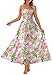 OFEEFAN Boho Maxi Dress Spaghetti Strap Business Casual Resort Wear Summer Sundresses for Women Spring Clothes Italian Beach Vacation Cruise Outfits Hawaii Floral L