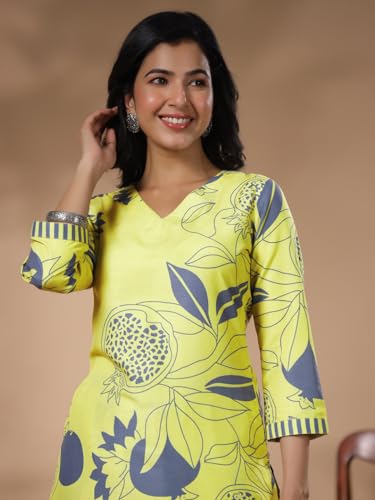 Image of GoSriKi Women's Rayon Blend Straight Printed Kurta & Palazzo