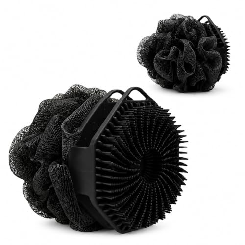 2-in-1 Silicone Body Scrubber & Mesh Loofah Sponge – Exfoliating ...