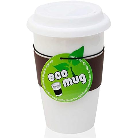 Keramik Thermo-Becher: Doppelwandiger Kaffee-Becher - Eco Mug Isobecher Coffee-to-Go Cover