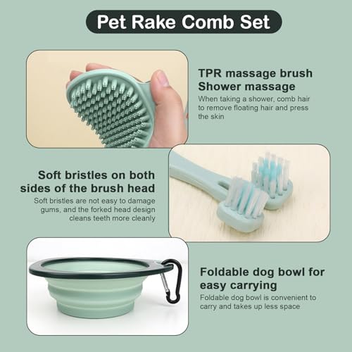 Hamoswy 8 kits de escova para cães e gatos em casa, cortador de unhas e lixa para animais de estimaç