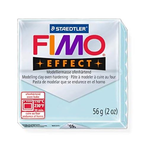 STAEDTLER FIMO Effect Blue Ice Quartz (306) FIMO effekt polymer modellering gjutning lera block ugn bakfärg 56 g (paket med 1)