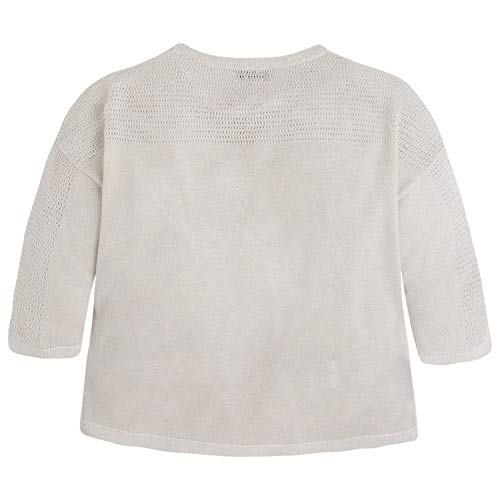 Mayoral Chic Tween Girls 8-18 Open-Work Metallic Knit Pullover Sweater, Gold,82
