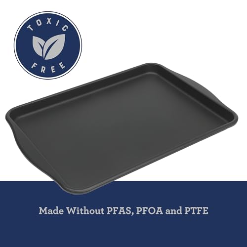 Oster Teston 15 x 10 Inch Cookie Baking Sheet, Nonstick Carbon Steel Bakeware Pan, Matte Black, PFAS-Free, Warp-Resistant, Oven-Safe by Oster - Image 4