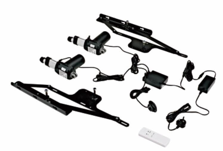 Image of Audiovan Dual Linear Electric Bed Lift Mechanism Pair Steel Heavy Duty Bed Risers, Load 200KG, with Remote Control, Folding Bed Lifting for Storage Box Bed, (Motorized Bed Lift)