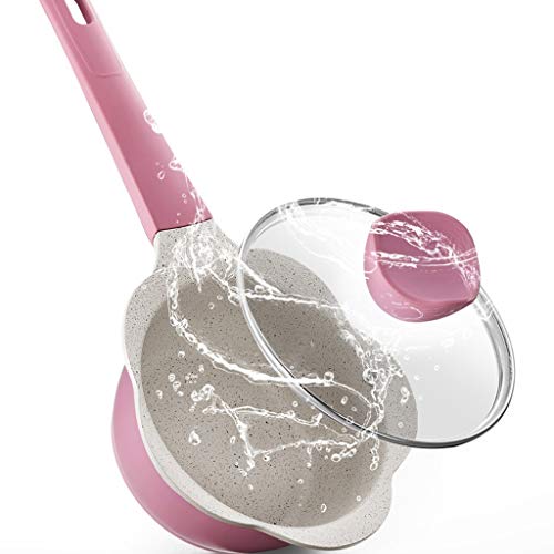 Sarté Complemento Alimenticio de los hogares multifunción antiadherente Olla Pot niños del bebé Pequeño leche Olla tortilla antiadherente Crisol de la leche Olla Sartén ( Color : Pink , Size : Cover )