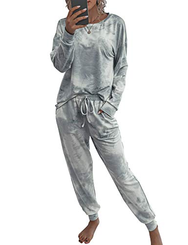 Women's 2 Piece Outfits Pajamas Sets Long Sleeve Sleepwear Soft Pj Lounge Sets Casual Nightwear Loungewear