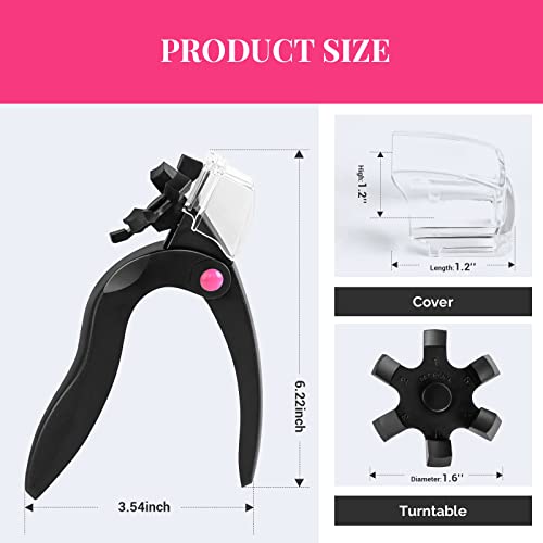 Airsee Nail Clippers For Acrylic Nails With Sizer And Catcher Adjustable Nail Tip Cutter With Length Measurement Dial Artificial Fake Acrylic Extension Trimmer Nail Art Salon Home Manicure Tool Black #TOP6