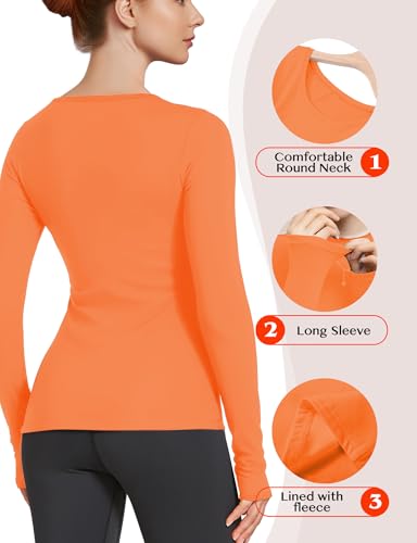 Image of Women's Long Sleeve Thermal Underwear Lightweight Compression Baselayer Shirt Women Clothing Premium Comfort Winter Tops