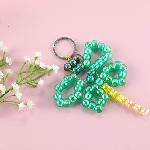 Image of 2600+pcs Pony Beads Kit Transparent AB Color Rainbow Plastic Bead Multicolor Pony Beads Bulk Elastic String, Hair Bead for Braids DIY Crafts Jewelry Making Kit for Bracelets Necklaces