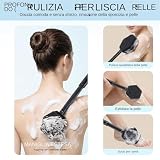 Szczotka do pleców pod prysznic - Scrubber do ciała, dwustronna konstrukcja antypoślizgowa szczotka, łazienka z miękkim włosiem, płyn do mycia ciała do mycia i masażu, szczotki