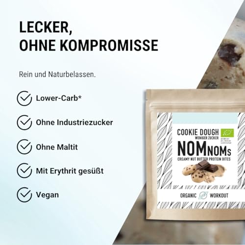 Protein-Cookies Organic Workout Cookie Dough NomNoms im Vergleich