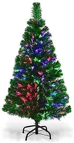 Artificial Christmas Tree Multicolor Lights Fibre Optic Tree Xmas Event Festival Seasonal Decoration Tree with Stand Perfect for Indoor and Outdoor Holiday Decoration (2ft (60cm)