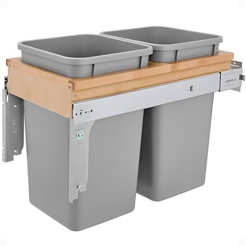 Contenedor doble de basura extraíble 27 qt plateado