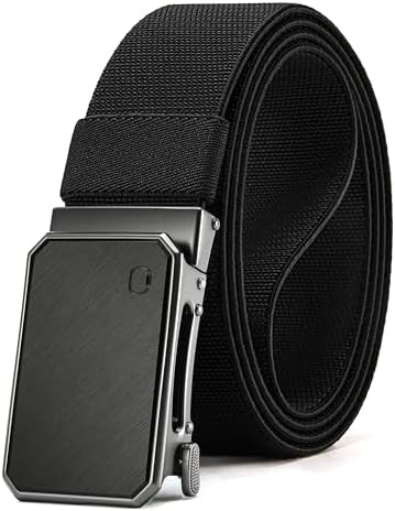 CHAOREN Mens Ratchet Belt – 1.5" Stretch Nylon Belts for Casual, Work, Golf – Adjustable Fit for Everyday Comfort