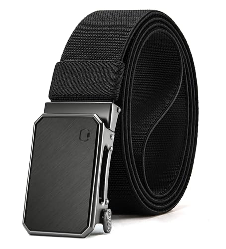 CHAOREN Mens Ratchet Belt 1.5 Stretch Nylon Belts for Casual Work Golf Adjustable Fit for Everyday Comfort