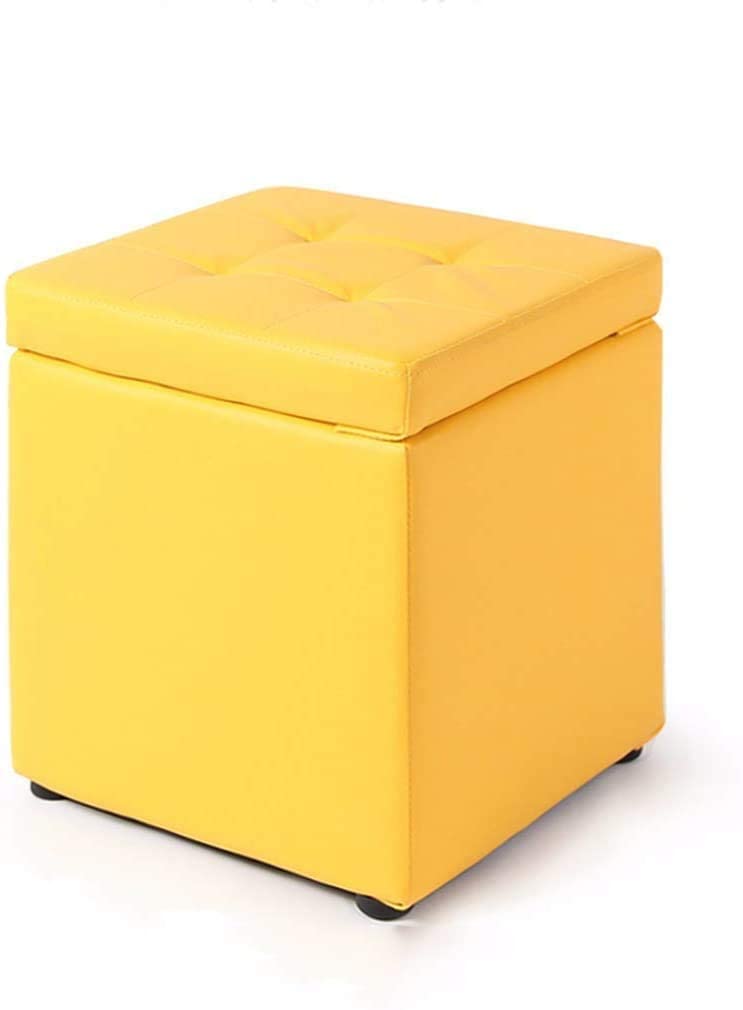 Tabourets de salon avec rangement pouf coffre repose-pieds PU rouge