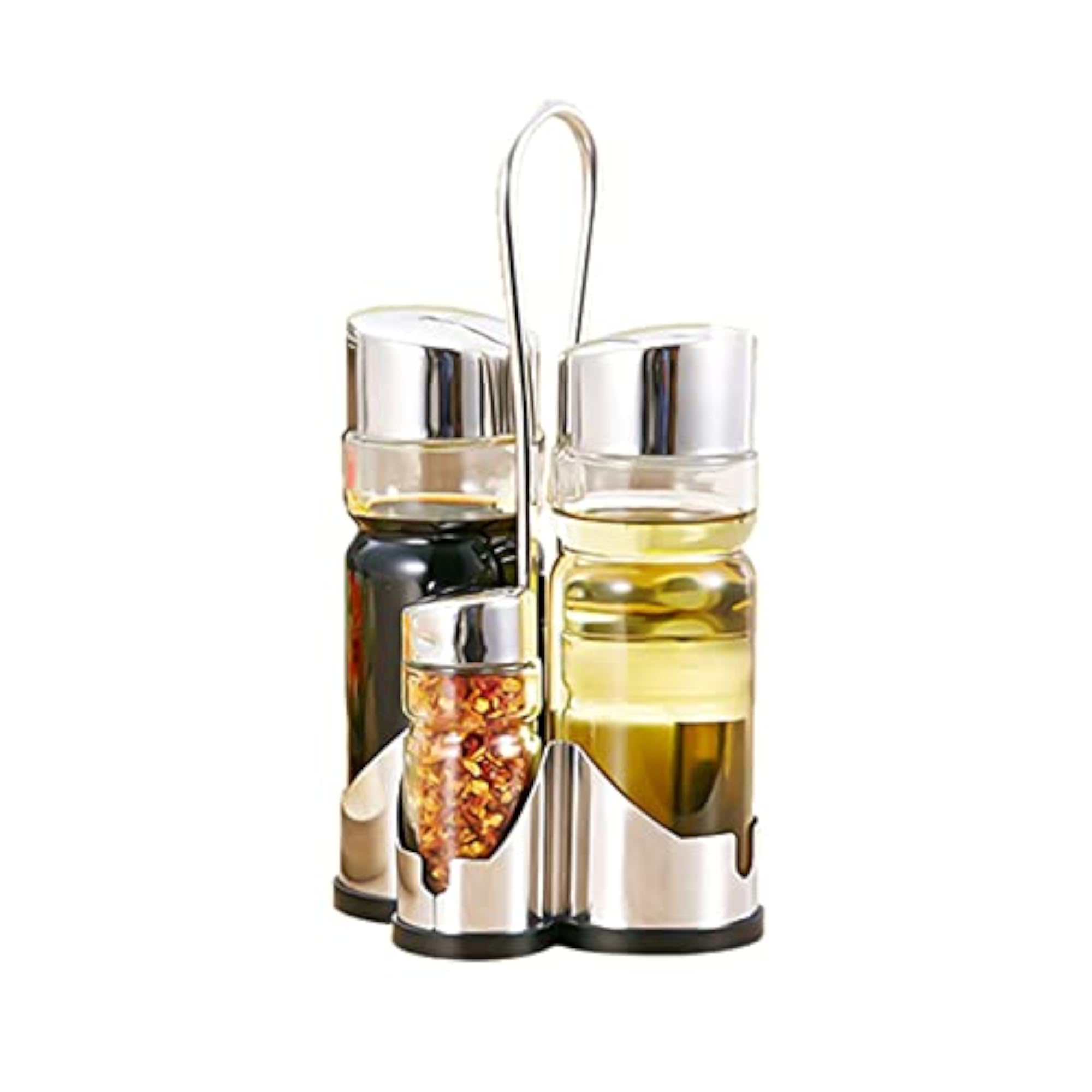Four-in-One Seasoning Bottle Set with Caddy Stand