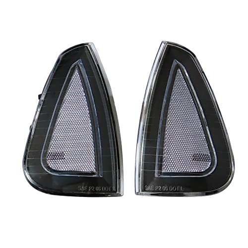 KYYET Side Marker Turn Signal Corner Light Assembly w/Bulbs Compatible with 2005 2006 2007 2008 2009 2010 Dodge Charger Replaces CH2550124 CH2551126(White Lens)