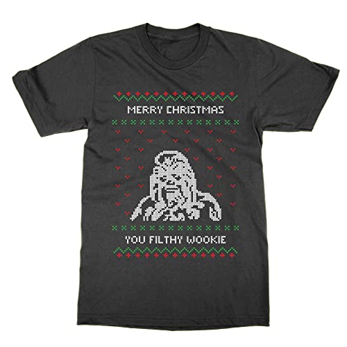 T-shirt Merry Christmas Ya Filthy Wookie Noir L fini le pull de Noël qui gratte