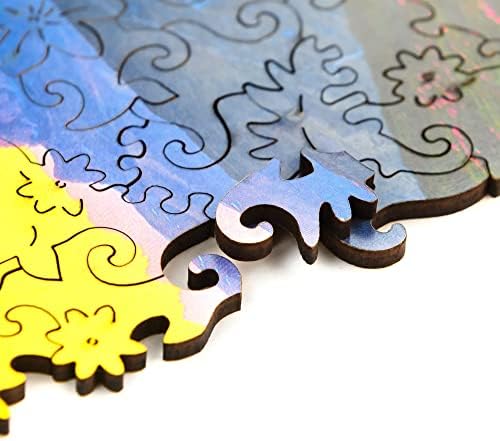 Unidragon Wooden Puzzle Jigsaw, Best Gift for Adults and Kids, Unique Shape Jigsaw Pieces Nature Mountain, 12.2 x 9 inches, 250 pieces, Medium