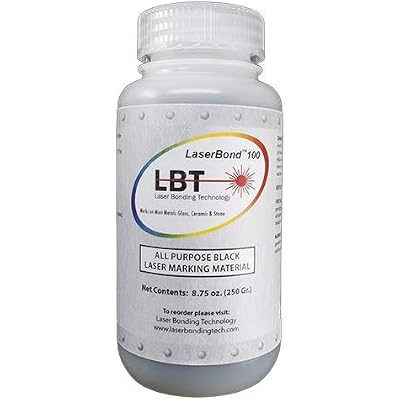 LaserBond 100 Black Laser Marking Ink 250g, Compatible with CO2 Fiber Diode and YAG Laser Engravers, Permanent Marks on Metal Glass Stone and Ceramic
