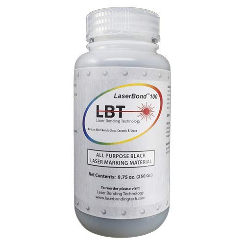 LaserBond 100 Black Laser Marking Ink 250g, Compatible with CO2 Fiber Diode and YAG Laser Engravers, Permanent Marks on Metal Glass Stone and Ceramic