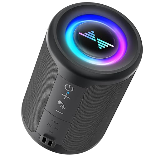 How to Turn Regular Speaker into Bluetooth Speaker? LENRUE Small Portable Bluetooth Speaker with Lights, TWS Stereo Surround Sound, Type C Powered,...