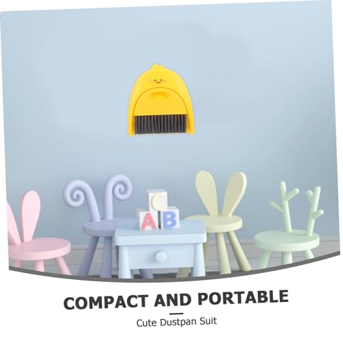 Warmhm Mini Kehrschaufel und Besen Set Klein Kompakt Detailreiche Reinigung für Haushalt Auto Büro Haustier Geeignet Robust Gelb – Bild 8