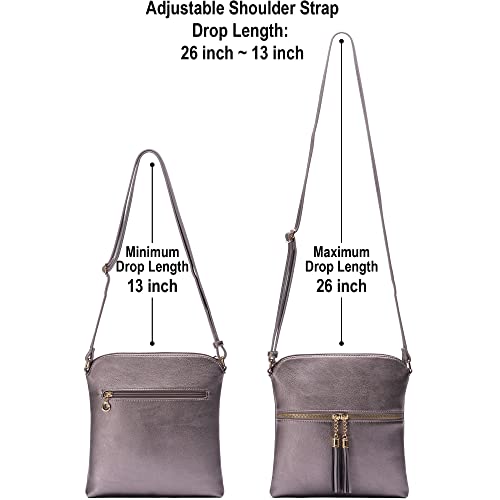 Image of Solene Womens Lightweight Medium Crossbody Purse with Tassel, Perfect Size Crossbody Bags for Daily Use, travel