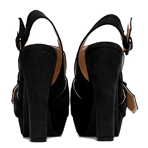 Image of SHODENSE Women Vintage Platform Chunky High Heels Pumps Shoes Round Closed Toe Platform Loafers Ankle Strap Block Heel Slingback Summer Sandals Backless Buckle Loafer Ladies Chic Sexy Party 4-11 M US