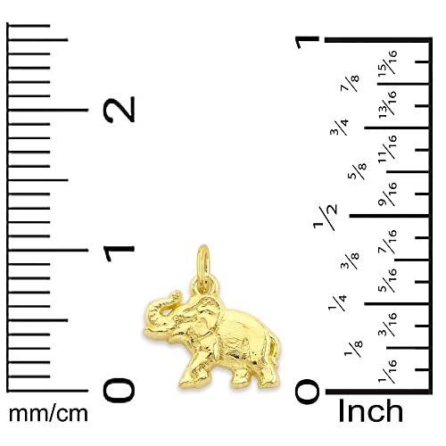 Solid 10k Gold Elephant Microcharm, Mini Cute Animal Charm Good Luck Symbol with Clasp4