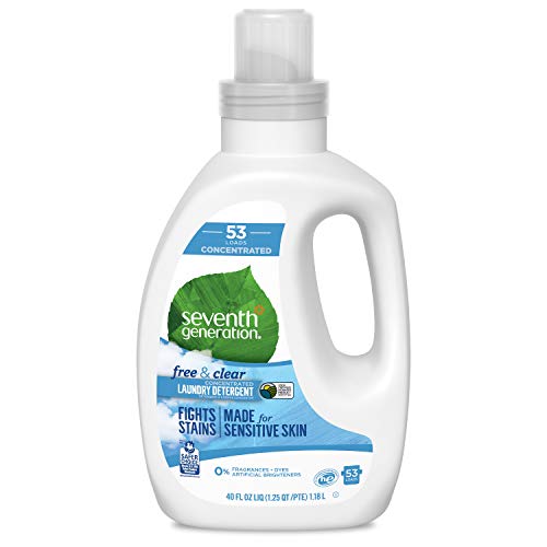 Seventh Generation Concentrated Laundry Detergent, Free & Clear unscented, 40 oz (53 Loads)