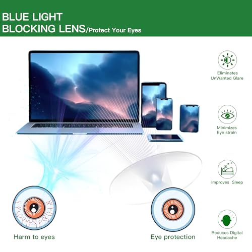 Image of Square Blue Light Blocking Glasses for Women Men Oversized Lightweight Frame Filter Nerd Eyeglasses Mia